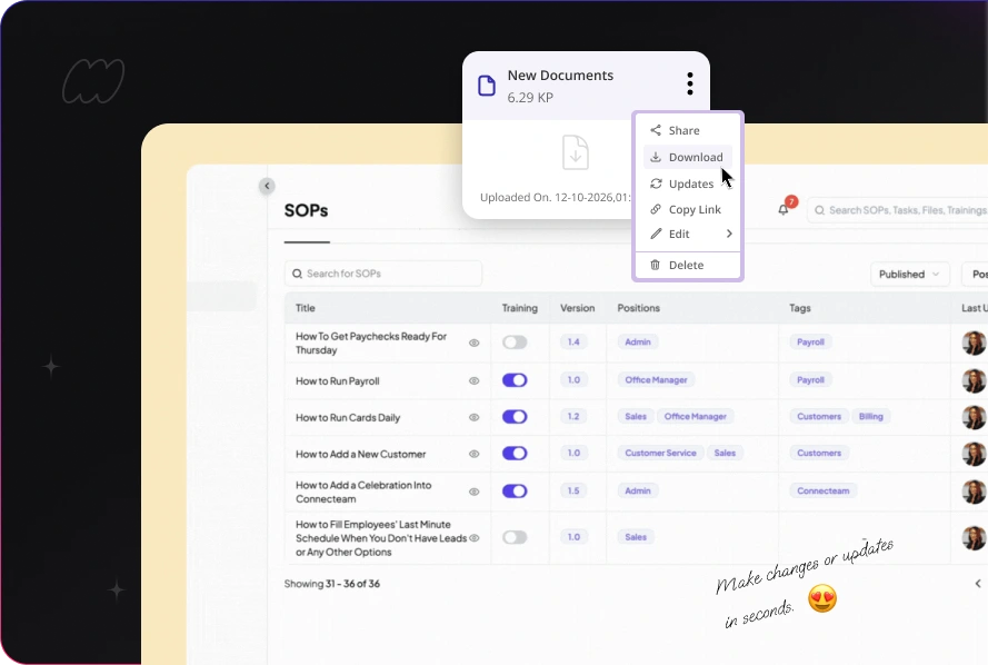 SOPs Playbooks & Documentation